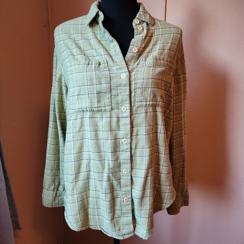 BP Green Checkered Oversized Flannel Shirt